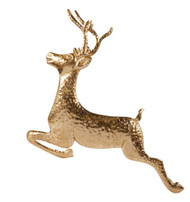 WALL ART GOLD DEER LEAPING 34"
