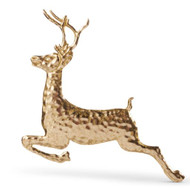 WALL ART GOLD DEER LEAPING 15"