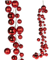 BALL GARLAND RED LG 4 FT>