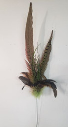 FEATHER PHEASANT SPRAY BROWN/  GREEN 33"