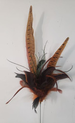 FEATHER PHEASANT SPRAY BROWN / ORANGE 33"