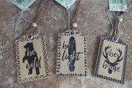 ORNAMENT TEXT TAG ASSORTED MDF 3.5"