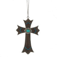 ORNAMENT WESTERN CROSS RESIN 4.25"