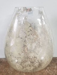 VASE MERCURY GLASS SILVER 12"x 9"x4"