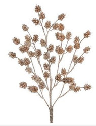 GLITTERED PINE CONE BUSH 17"