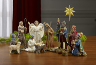NATIVITY REAL-LIFE 14 PC W/ ANGEL ANIMALS & GIFTS