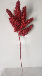 WHEAT SPRAY GLITTERED RED 24"