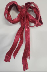 BOW GLITTER RED 12"