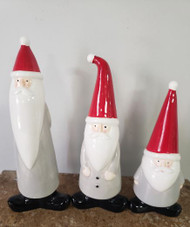 GNOMES SANTA CERAMIC FIGURINES SET OF 3