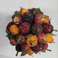 ORNAMENT BALL FRUIT /BERRIES MULTI-COLORED BEADED 6"