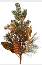 PINE PICK GOLD STAGHORN ANTLER / BERRIES / PINE CONE 25"