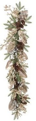 GARLAND PINE/MAG/BERRIES GOLD / SILVER 50"