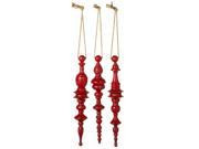 ORNAMENT FINIAL RED IRON DISTRESSED 32"