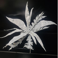 POINSETTIA SILVER GLITTERED SEQUINS 18"