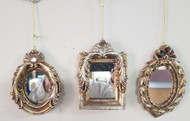 ORNAMENT MIRROR GOLD ASSORTED 5.5"