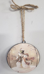 ORNAMENT SNOWMAN COUPLE DISC 6"