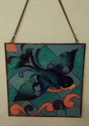 SUNCATCHER BLUE BIRD SQUARE 6.25" HWC