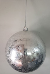 "ORNAMENT BALL PLASTIC MERCURY-LOOK SILVER  8"