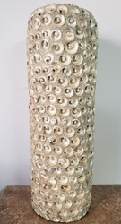 VASE CERAMIC SEASHELLS AND SAND 7" X 19"