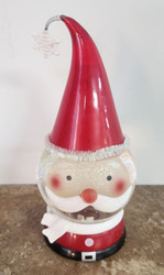 SNOWGLOBE SANTA RED CONE HAT W/ SNOWFLAKE 10"
