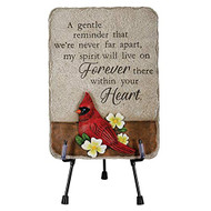 GARDEN MARKER CARDINAL FOREVER IN OUR HEART W/ STAND