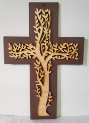 WALL CROSS RIGHTOUS BRANCH WOOD CUT-OUT 11.5"