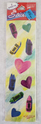 STICKERS CRAYONS & HEARTS
