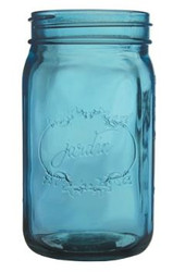 MASON JAR AQUA 32. OZ