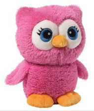 PLUSH BRIGHT EYES PINK OWL 8"