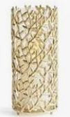 CANDLE HOLDER GUILDED BRANCH & HURRICANE 5X10 GOLD