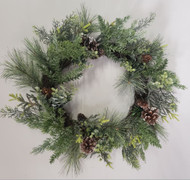 WREATH MIXED PINES CEDAR EUCALYPTUS 24"