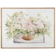 WALL ART CARVED WOOD FLORAL BOX DESIGN FRAMED 28"
