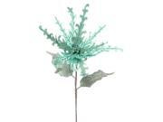 POINSETTIA WINTERGREEN AQUA GLITTERED EDGE 26"