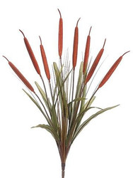 CATTAIL BUSH WITH ONION GRASS 25"