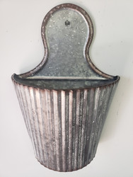 WALL PLANTER GALVANIZED CORRURAGATED 13.25"