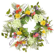 WREATH HYDRANGEA / DAISY / FERN 24"