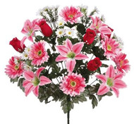 BUSH LILY / GERBERA DAISY / ROSE MIXx24 BT/MX 22"