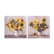 PRINT SUNFLOWER TEXTURED CANVAS (2 ASSORTED)23.5" SQ