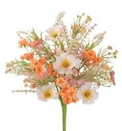 BUSH MIXED FLORAL WHITE DAISY / PEACH FILLER 21"H