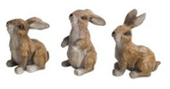 RABBIT FIGURINE POLYSTONE 3 ASSORT. 3.5"