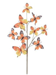 BUTTERFLY SPRAY POLYESTER ORANGE / YELLOW 32"