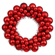 BALL WREATH RED ASSORTED BALLS 36"