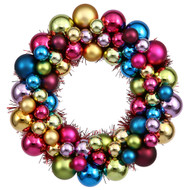 BALL WREATH MULTI COLORED 22"