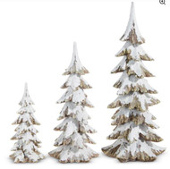 SNOWY TREES RESIN SET OF 3