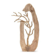 SCULPTURE MANGO WOOD GOLD ALUMINUM 20"