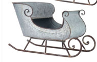 SLEIGH GALVANIZED DISTRISSED IRON 25"L