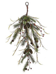 PINE / WILLOW VINE WITH BERRIES & PINE CONE 32"