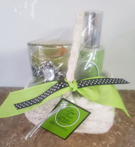 GIFT BASKET CANDLE LIME TWIST SET BASKET 7"