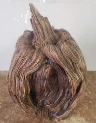 PUMPKIN SHRIVELED WOOD-LOOK BROWN 8.5"
