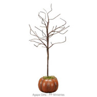 HARVEST MOON PUMPKIN WIRE TREE 18"